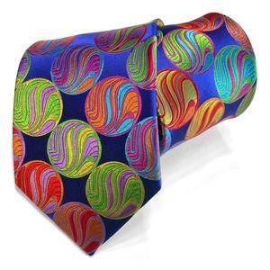 Blue Circles Multi-color Lawrence Ivey Silk Tie